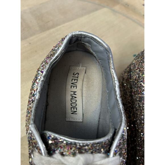 Steve Madden Shoes Womens Size 6M Multicolor Glitter Platform Karuso Chunky Sole - Picture 4 of 10